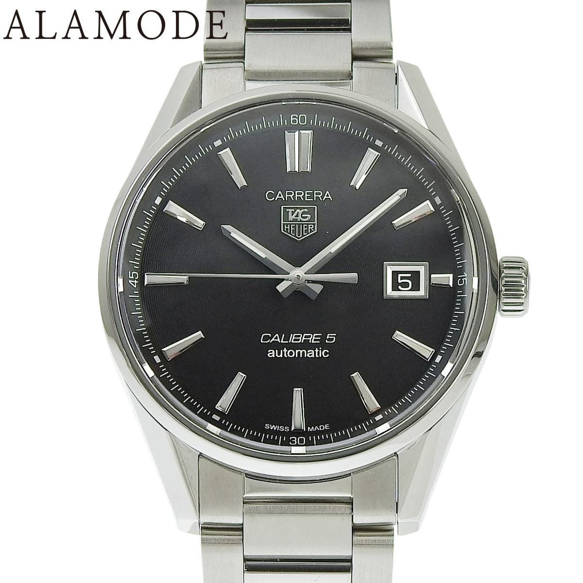 保証書付 タグホイヤー カレラ キャリバー5 WAR 211 A 1 SS ブラック 自動巻き メンズ アラモード