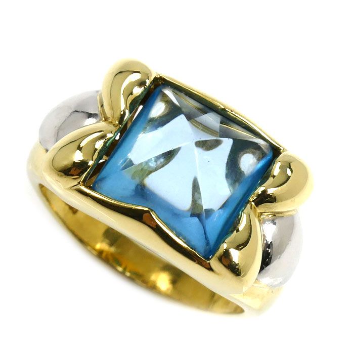 K 18 YG Pt 900 リング 指輪 ブルートパーズ 13号 8 2 g レディース