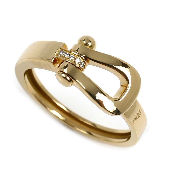 FRED フレッド K 18 YG イエローゴールド フォース10 ミディアム リング 指輪 4 B 0376 ダイヤモンド 17.5号 58 4.7 g ユニセックス