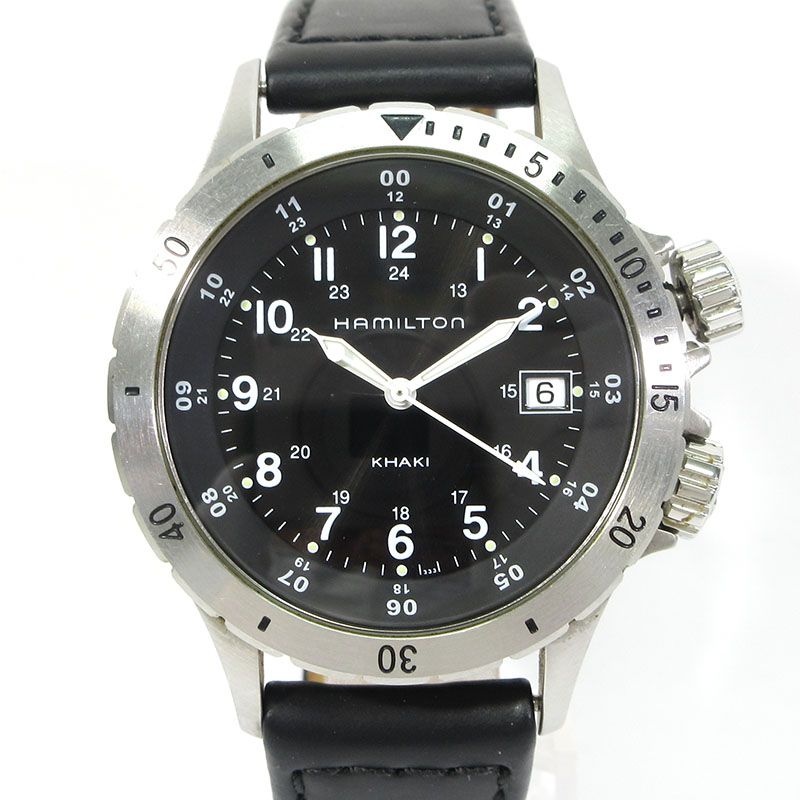 ハミルトン H 744511 Khaki Field カーキフィールド 腕時計 アナログ表示 クオーツ ブラック シルバー 131
