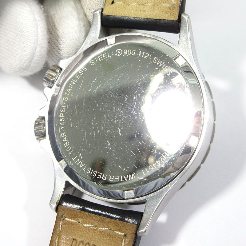  ハミルトン H 744511 Khaki Field カーキフィールド 腕時計 アナログ表示 クオーツ ブラック シルバー 131 腕時計(クォーツ) 腕時計(アナログ)