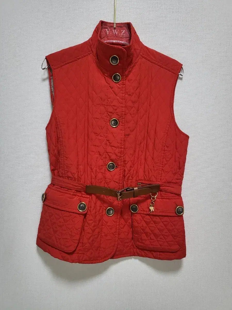 MAX MARA マックスマーラ オレンジレッド ベルト キルティングベスト 44-66