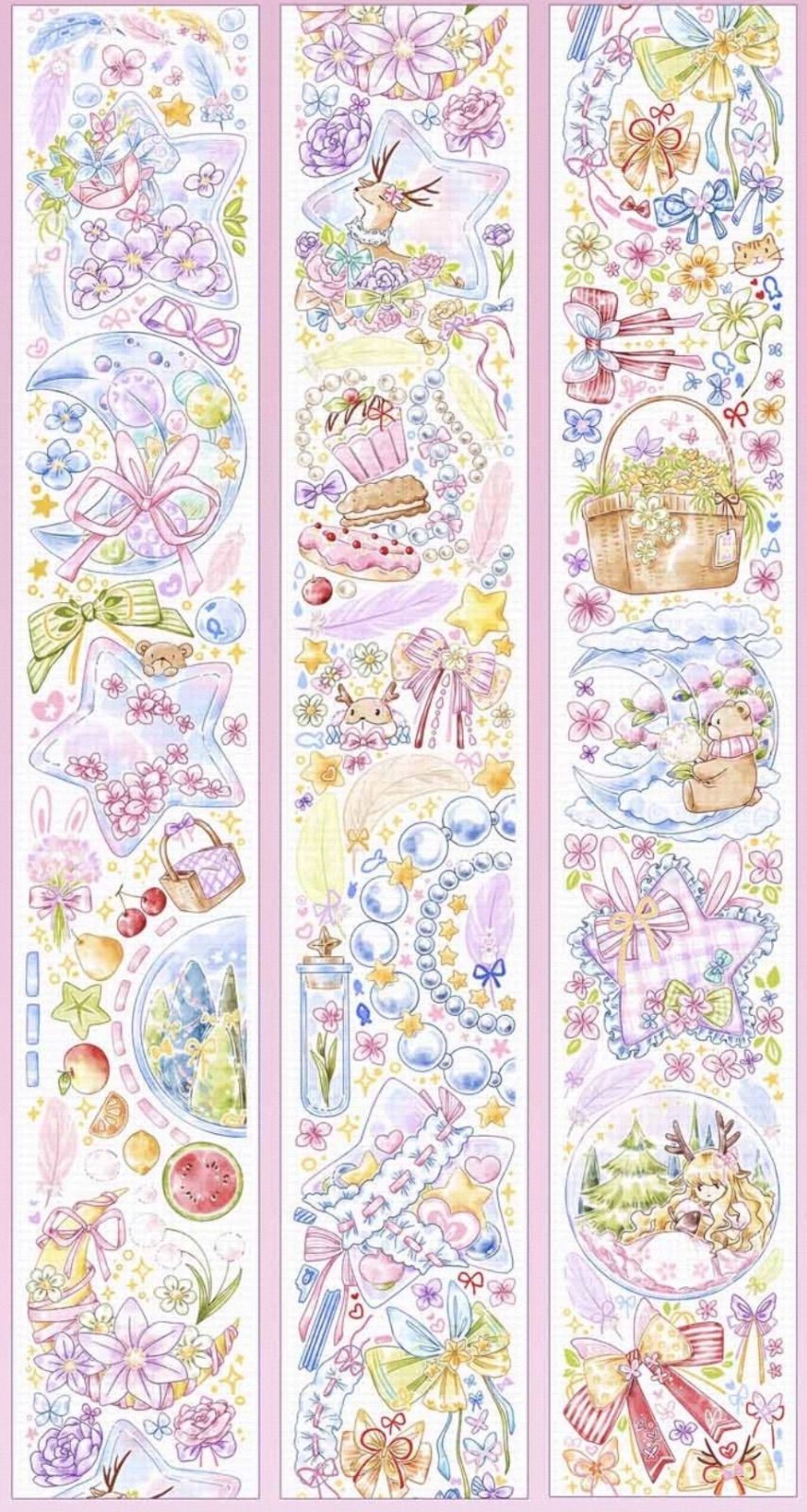  虹光 6 cm 10 m 100 loop 星月守望 海外マスキングテープ 海外マステ シカ マスキングテープ テープ マスキングテープ