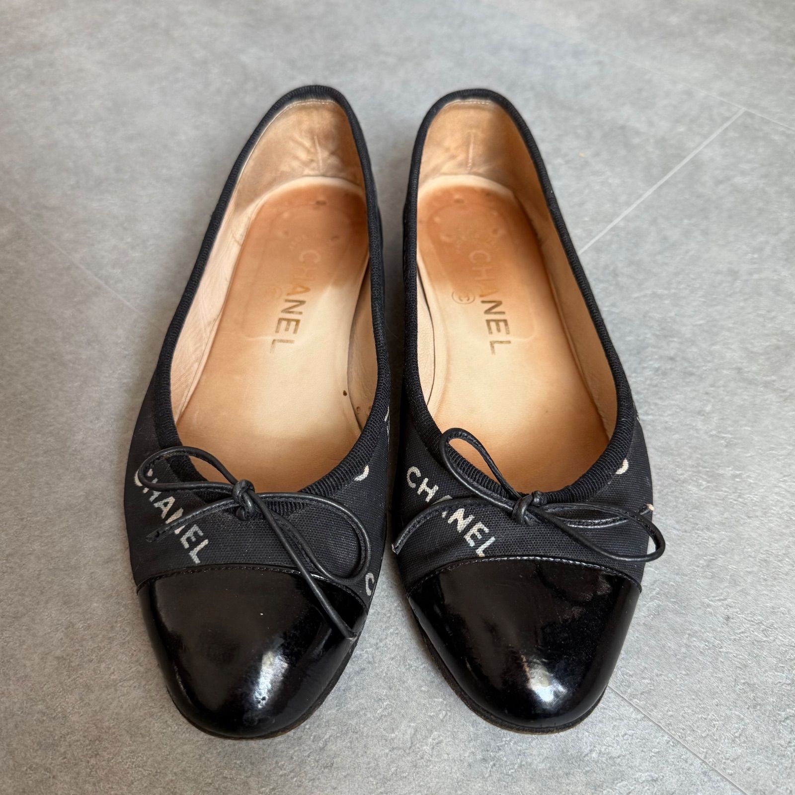CHANEL シャネル リボンバレエシューズ フラットシューズパンプス