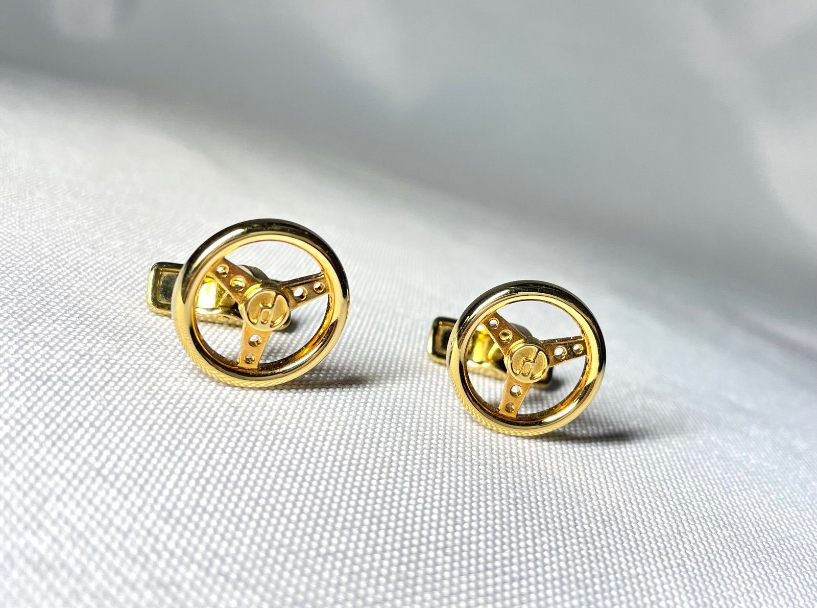 dunhill ダンヒル フェラーリホイールデザイン dロゴ オーバルカフス カフリンクス ボタン ゴールド