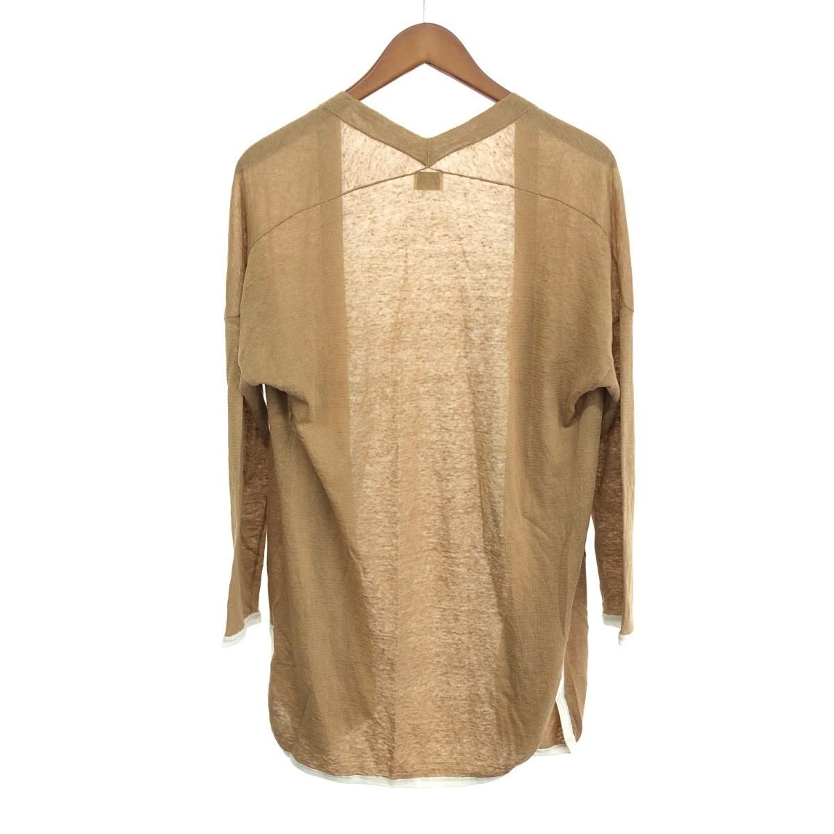 AGNONA アニオナ カーディガン サイズ:40 リネン/シルク ベージュ