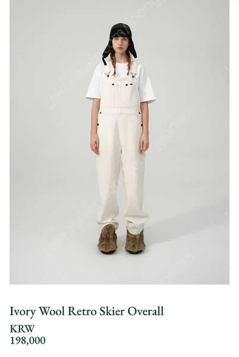 ザ バーネット アイボリー ウール レトロ オーバーオール 冬