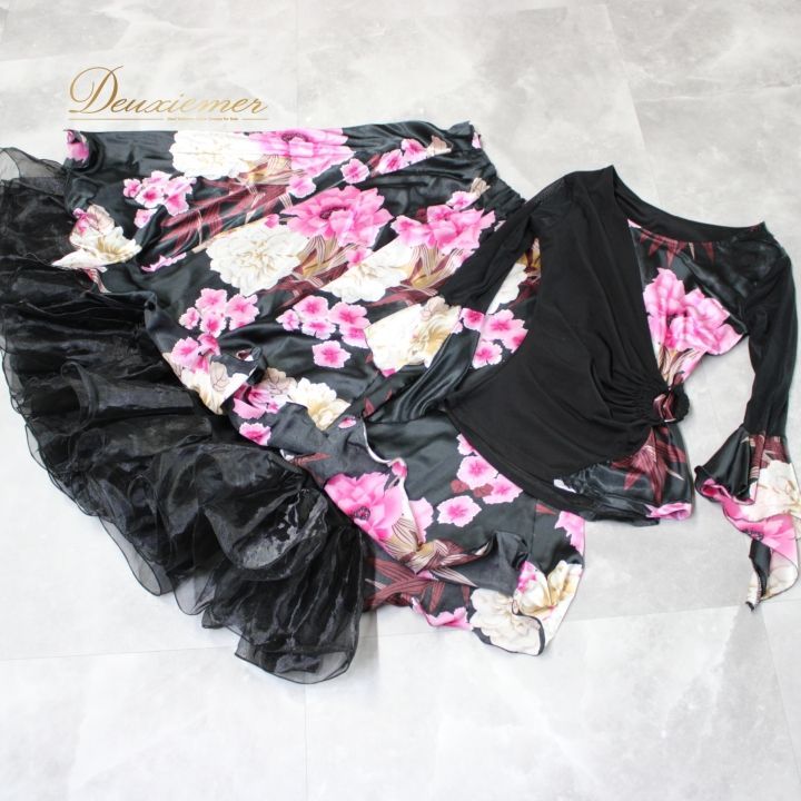 社交ダンス 衣装 スタンダード 上下セット ツーピース レッスンウェア