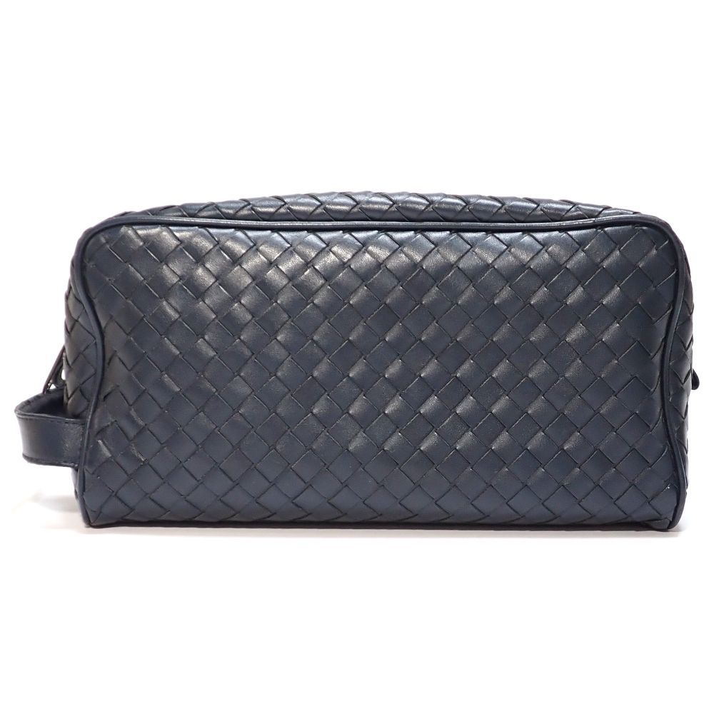 BOTTEGA VENETA ボッテガ ヴェネタ イントレチャート セカンドバッグ メンズ レザー ネイビー 質屋