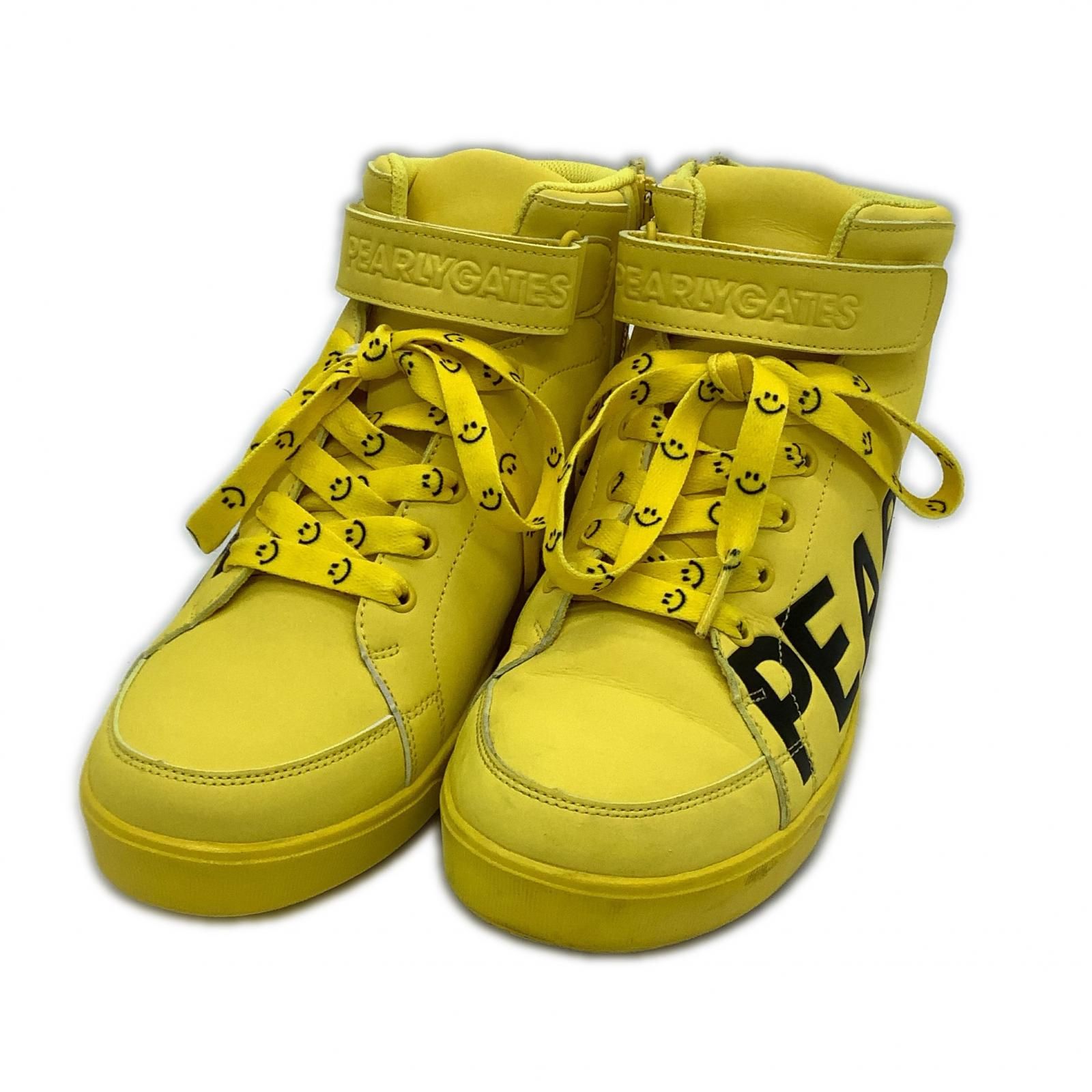 パーリーゲイツ PEARLY GATES ゴルフシューズ 24cm イエロー×ブラック