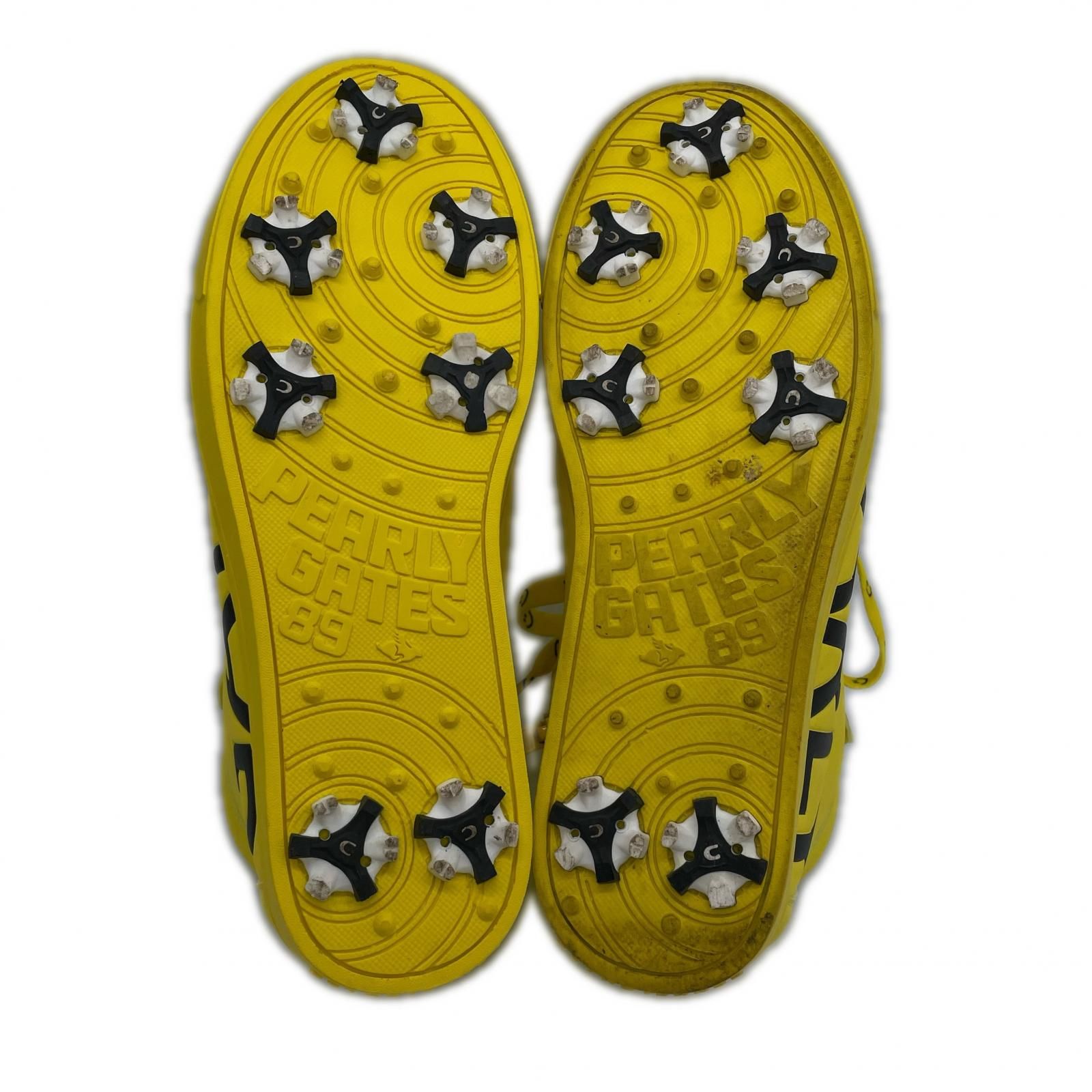 中古 パーリーゲイツ PEARLY GATES ゴルフシューズ 24cm イエロー