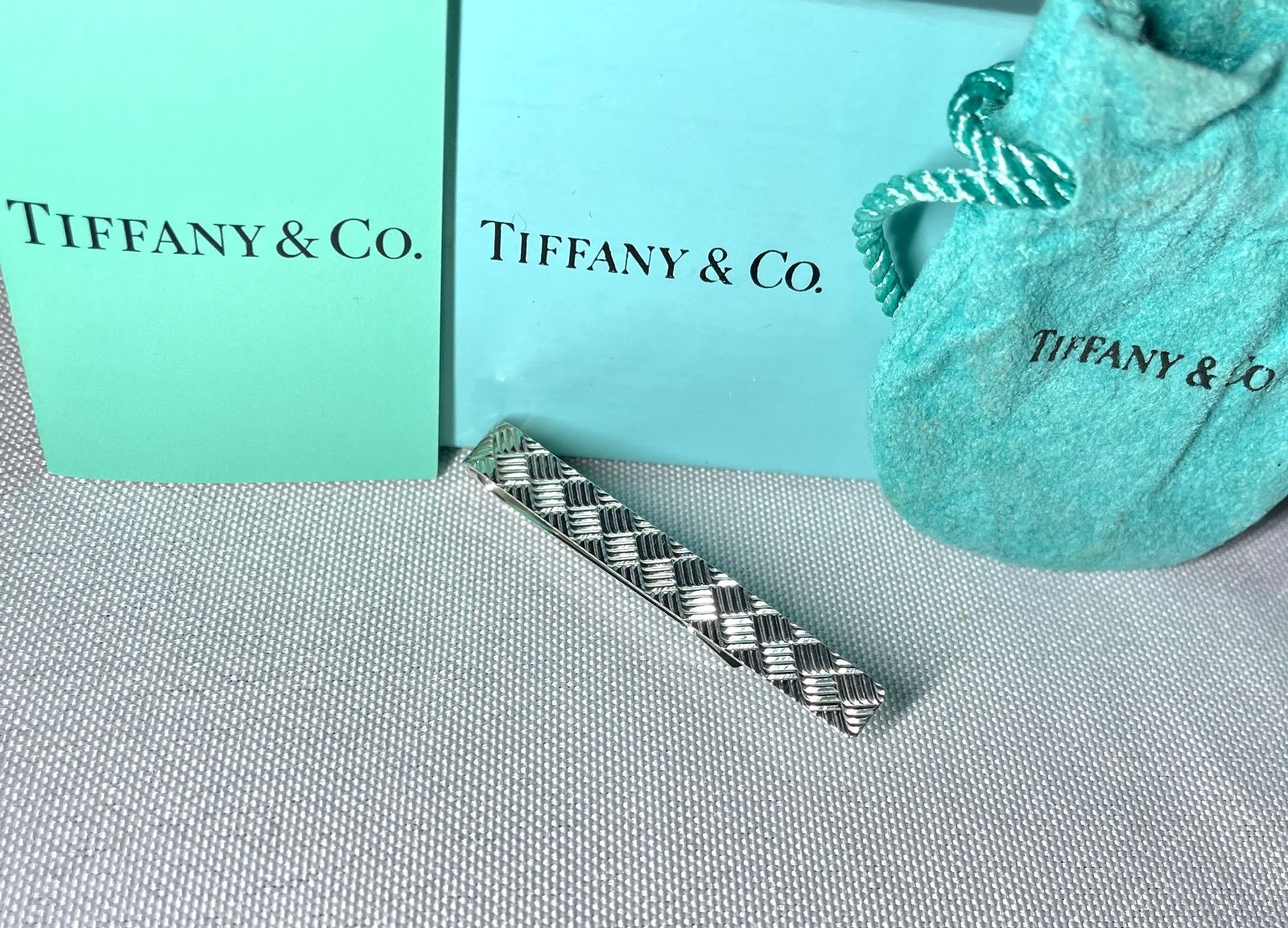 TIFFANY ティファニー チェックライン ヴィンテージ スターリングシルバー ネクタイピン タイピン タイバー SV 925 あり