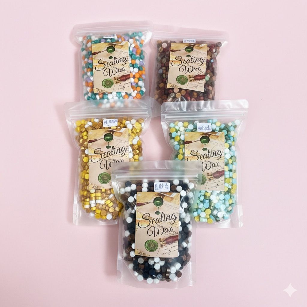 お洒落な六角型シーリングワックス ミックス袋 500 g 11袋 5 kg 封蝋素材 結婚式 素材 大量 ハンドメイド ギフトラッピング ワークショップ 混合色