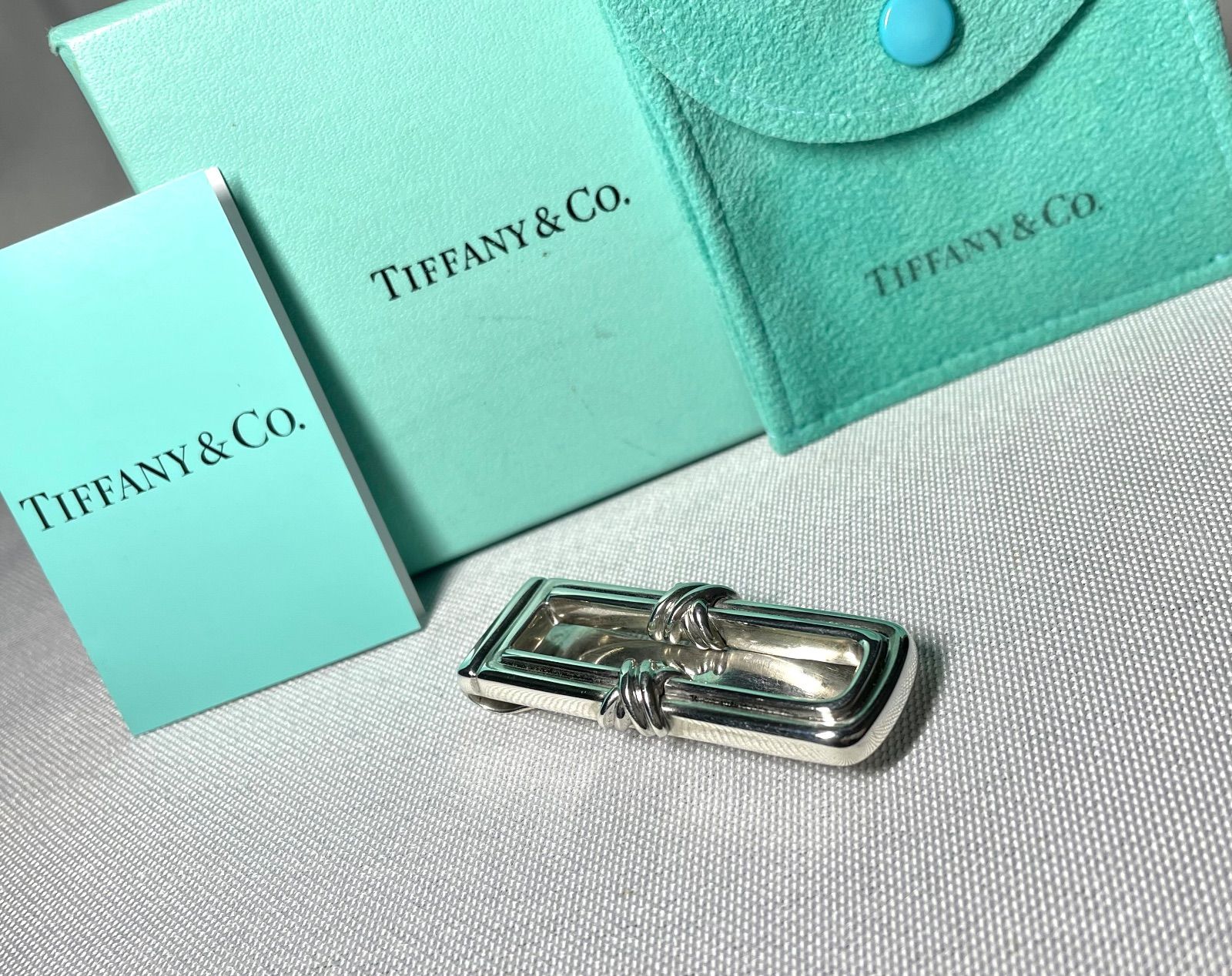 TIFFANY ティファニー シグネチャー ダブルクロス マネークリップ スターリングシルバー SV 925 財布 ウォレット あり