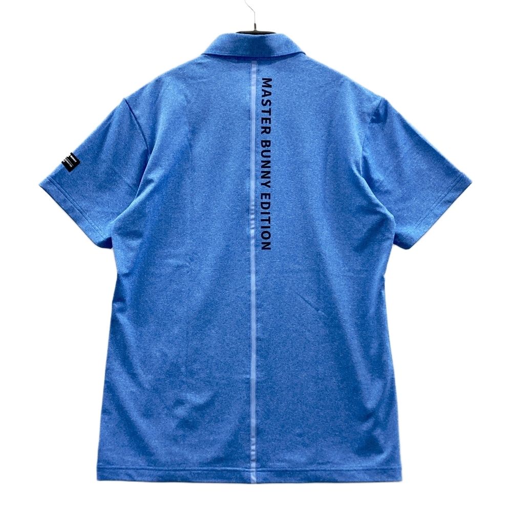 サイズ 5 MASTER BUNNY EDITION マスターバニーエディション 半袖ポロシャツ ロゴプリント ブルー系 ゴルフウェア メンズ ストスト