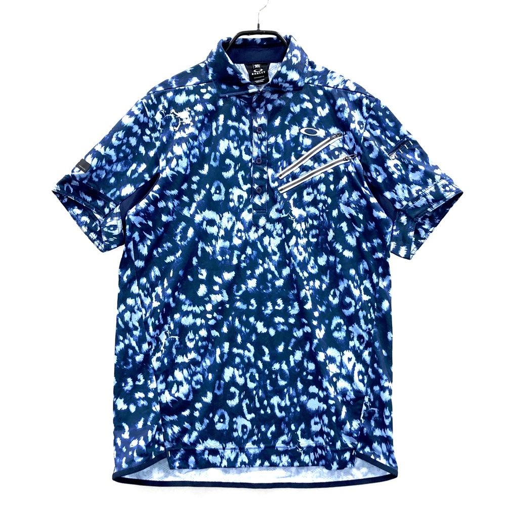 サイズ：XL OAKLEY オークリー 半袖ポロシャツ スカル刺繍 レオパード