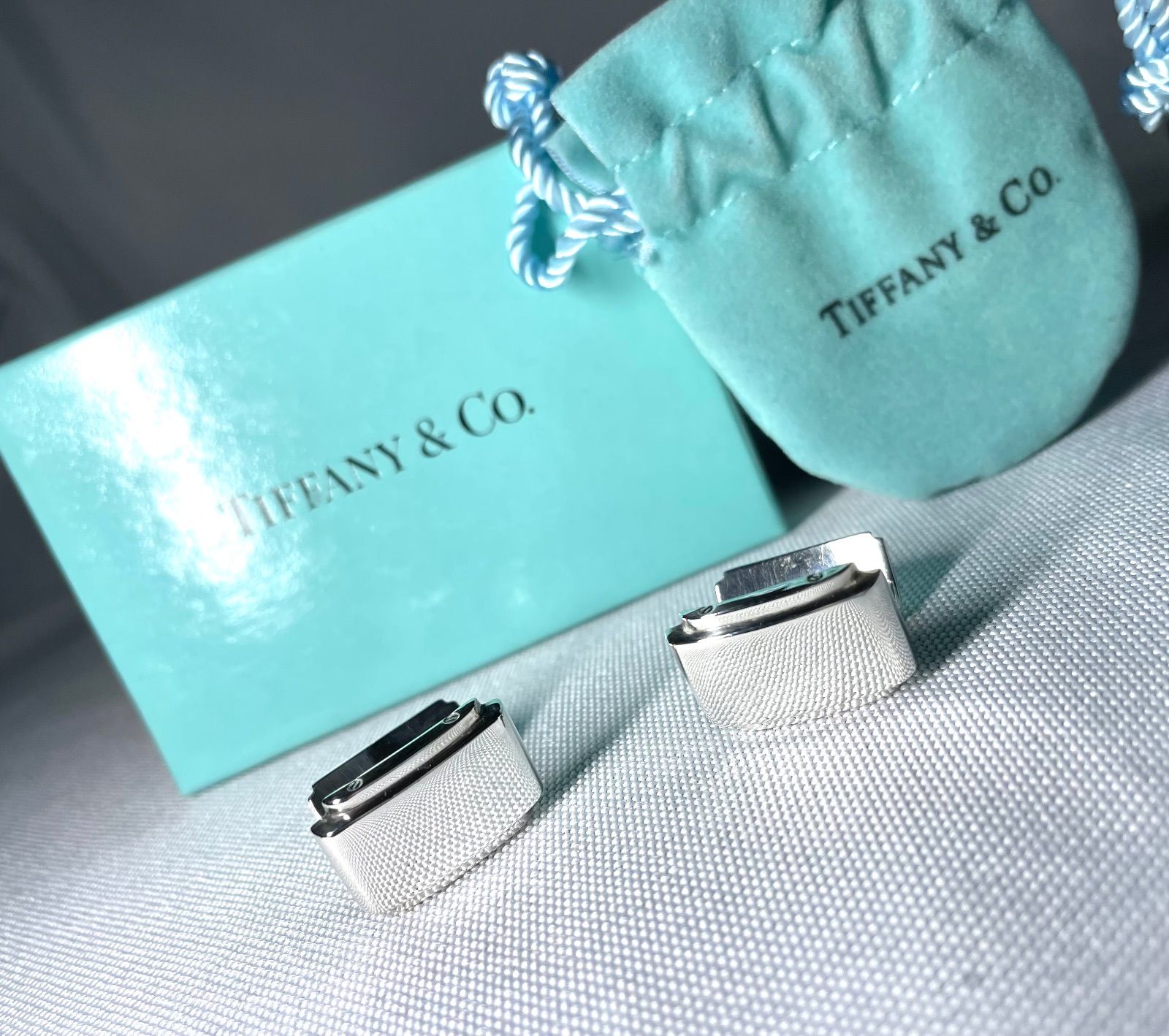 Tiffany ティファニー メトロポリス カフス カフリンクス ボタン 鏡面スターリングシルバー SV 925 あり