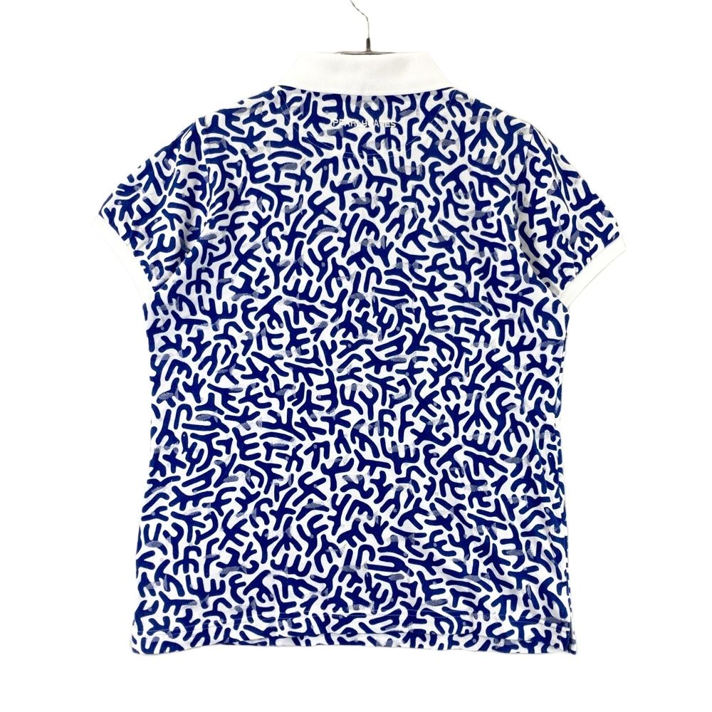 サイズ：0 PEARLY GATES パーリーゲイツ 半袖ポロシャツ ロゴ刺繍 総柄