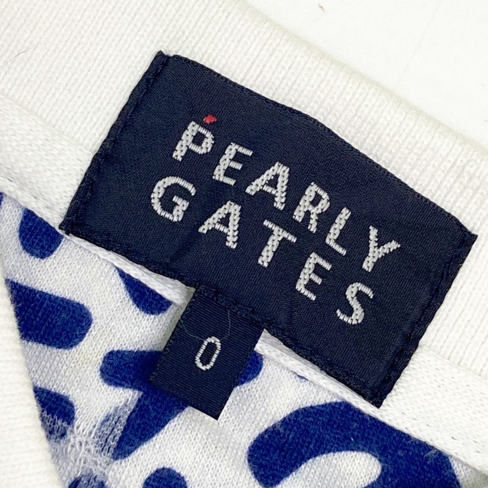 サイズ：0 PEARLY GATES パーリーゲイツ 半袖ポロシャツ ロゴ刺繍 総柄