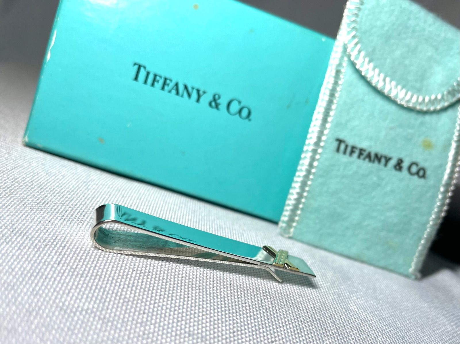 美品 希少 Tiffany ティファニー 18K キスライン X & 鏡面スターリング