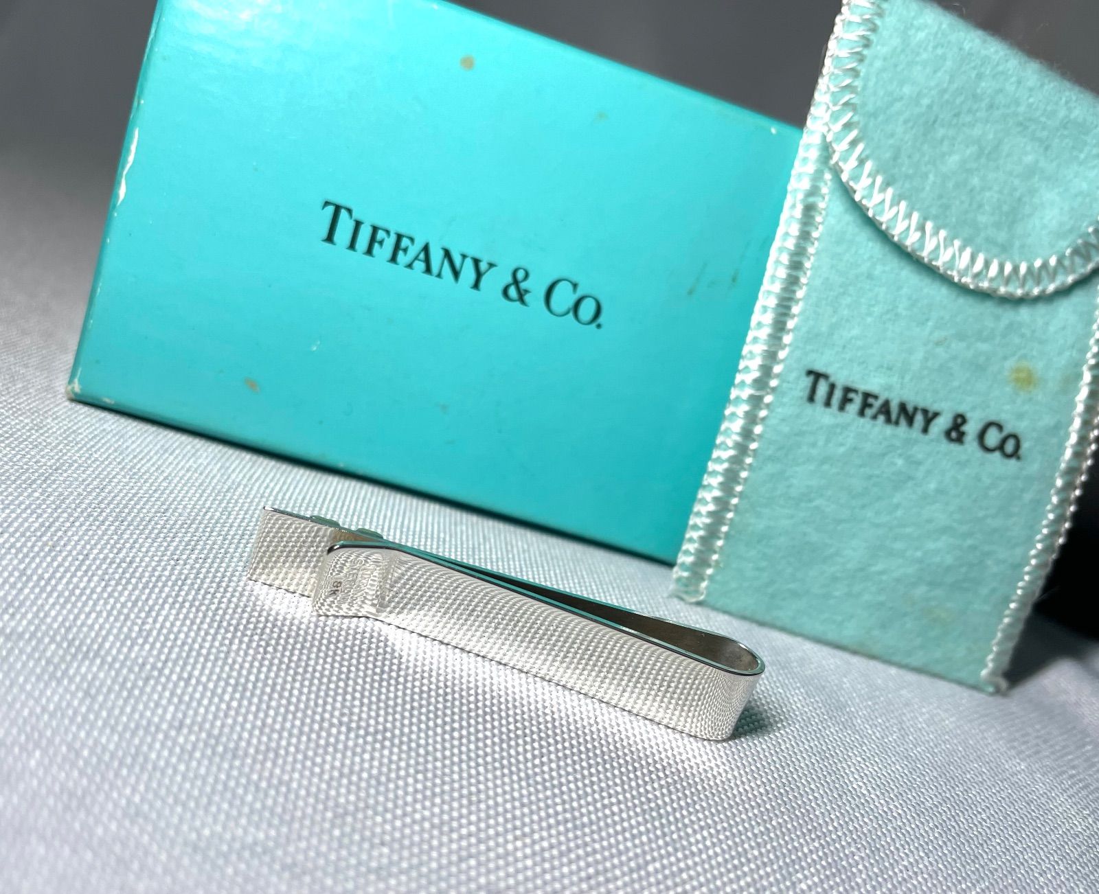 美品 希少 Tiffany ティファニー 18K キスライン X & 鏡面スターリング