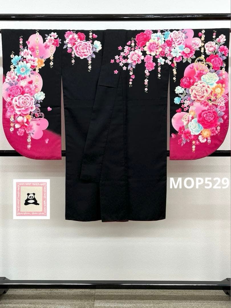 二尺袖 ポリエステル着物 刺繍 金彩 薔薇 anan 紋意匠 袴用 MOP529