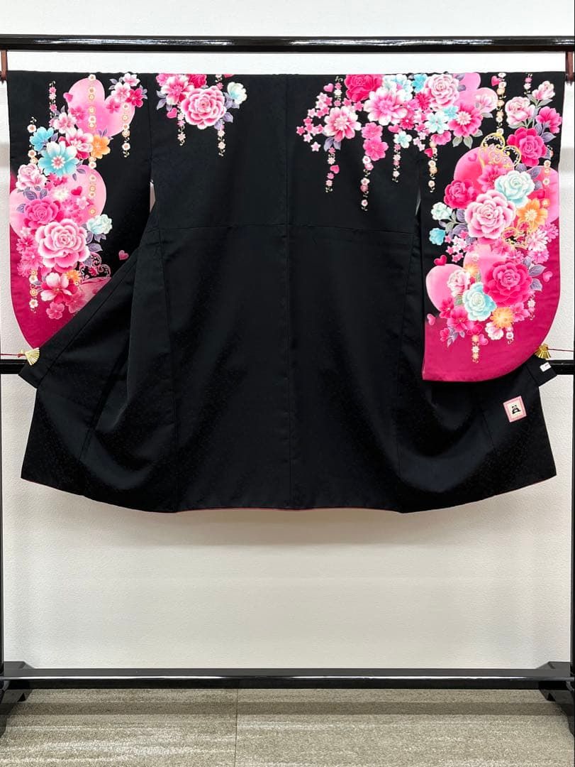 二尺袖 ポリエステル着物 刺繍 金彩 薔薇 anan 紋意匠 袴用 MOP529