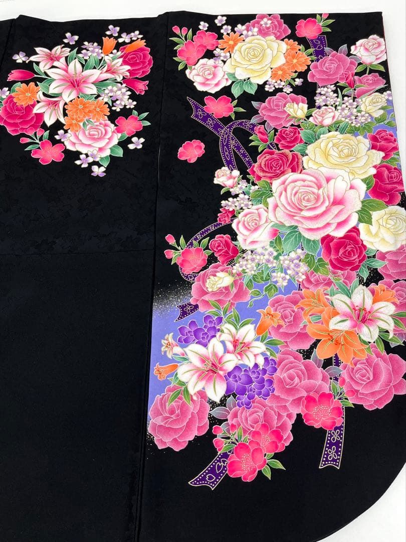 二尺袖 ポリエステル着物 刺繍 薔薇 anan 紋意匠 袴用 MOP527 - メルカリ