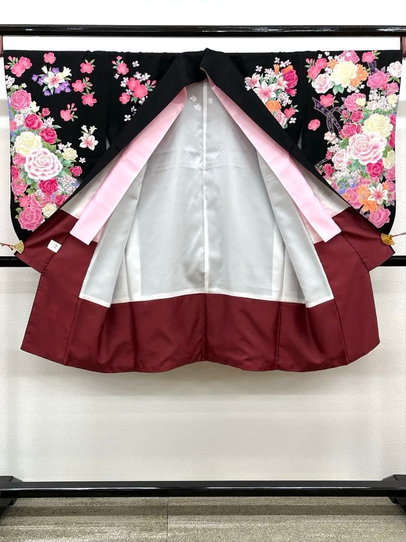 二尺袖 ポリエステル着物 刺繍 薔薇 anan 紋意匠 袴用 MOP527 - メルカリ