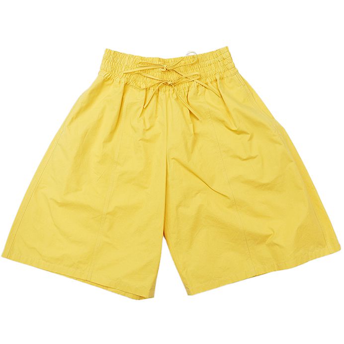 JIL SANDER ジルサンダー ハーフパンツ ワイドシルエット コットン100％ ドローストリング 無地 ボトムス メンズ サイズ 32 ライトイエロー イタリア製