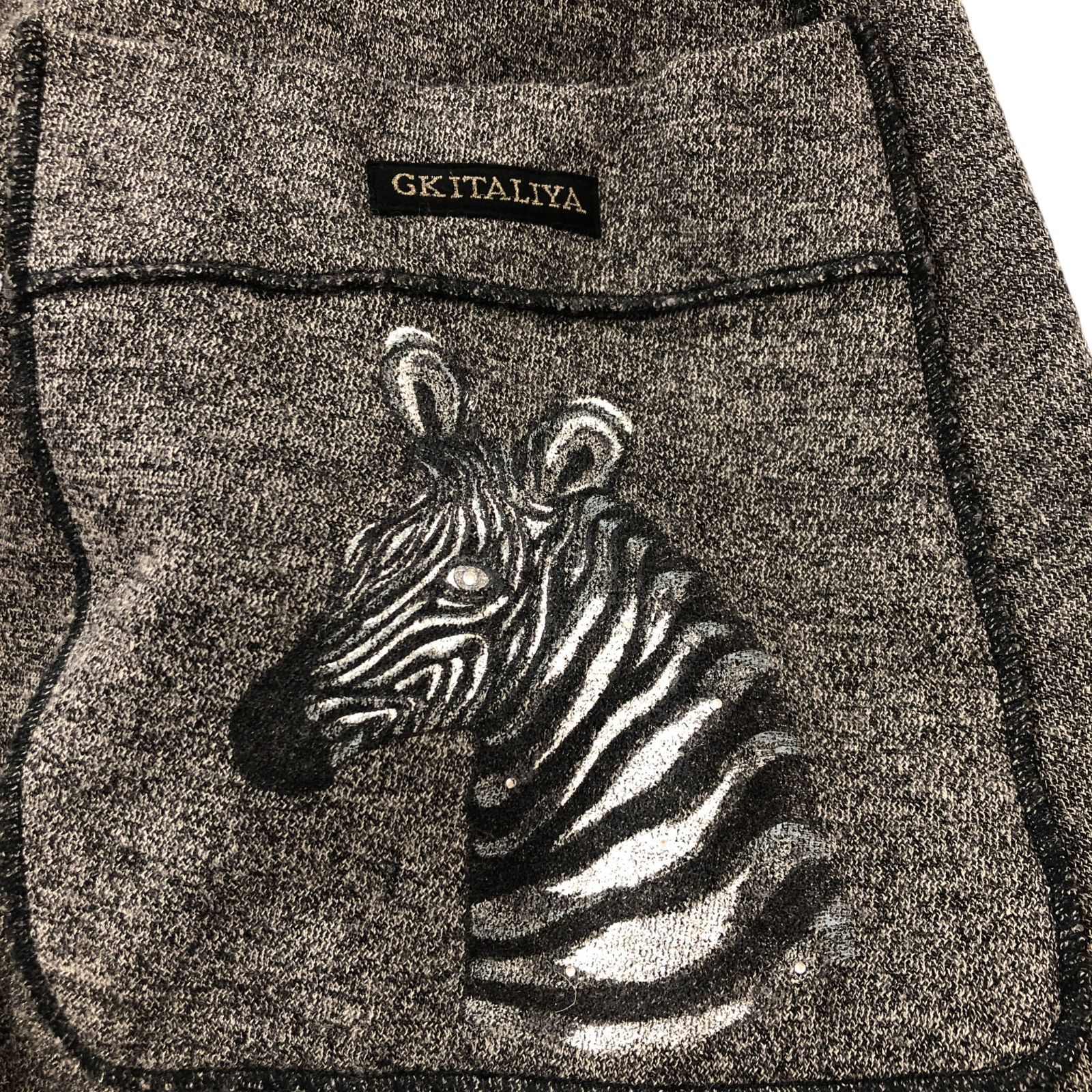 ZM1666 伊太利屋 イタリヤ ボタンレスノーカラーロングコート アニマル