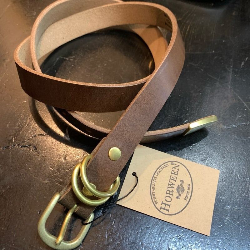 アートブラウン 4ピースバックル ナローレンジャーベルト クロムエクセルレザー こげ茶 各サイズ