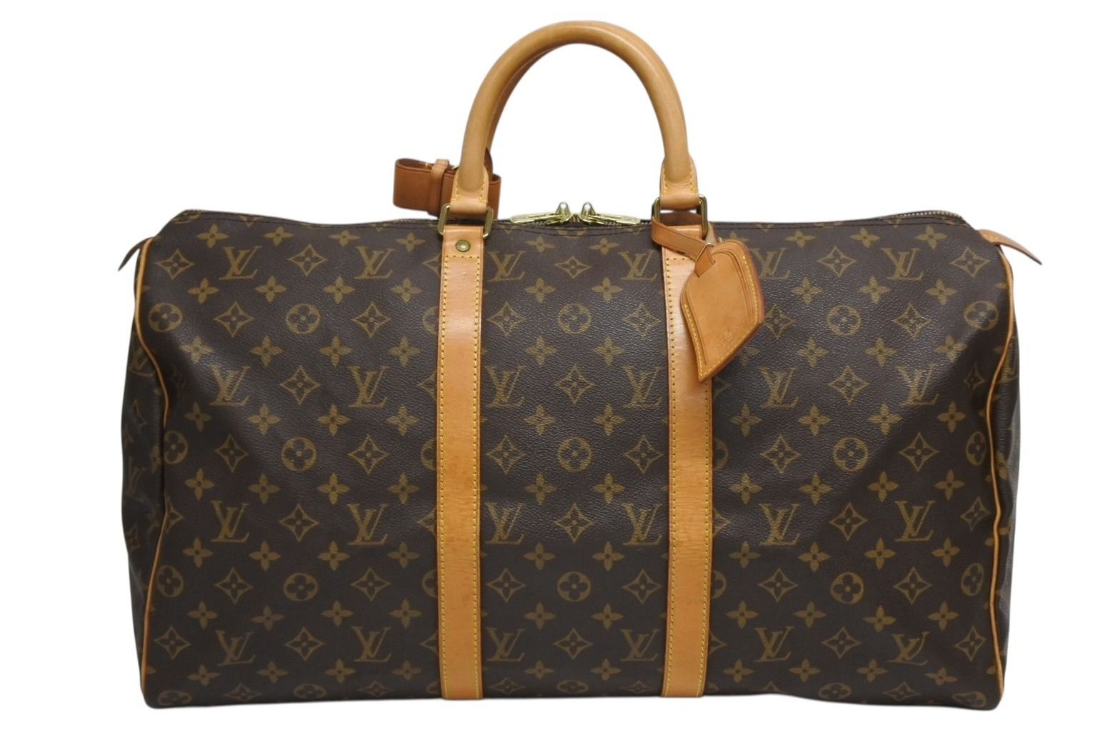 LOUIS VUITTON ルイヴィトン キーポル50 ボストンバッグ M 41426 モノグラム PVC レザー ゴールド金具 4 b 010050