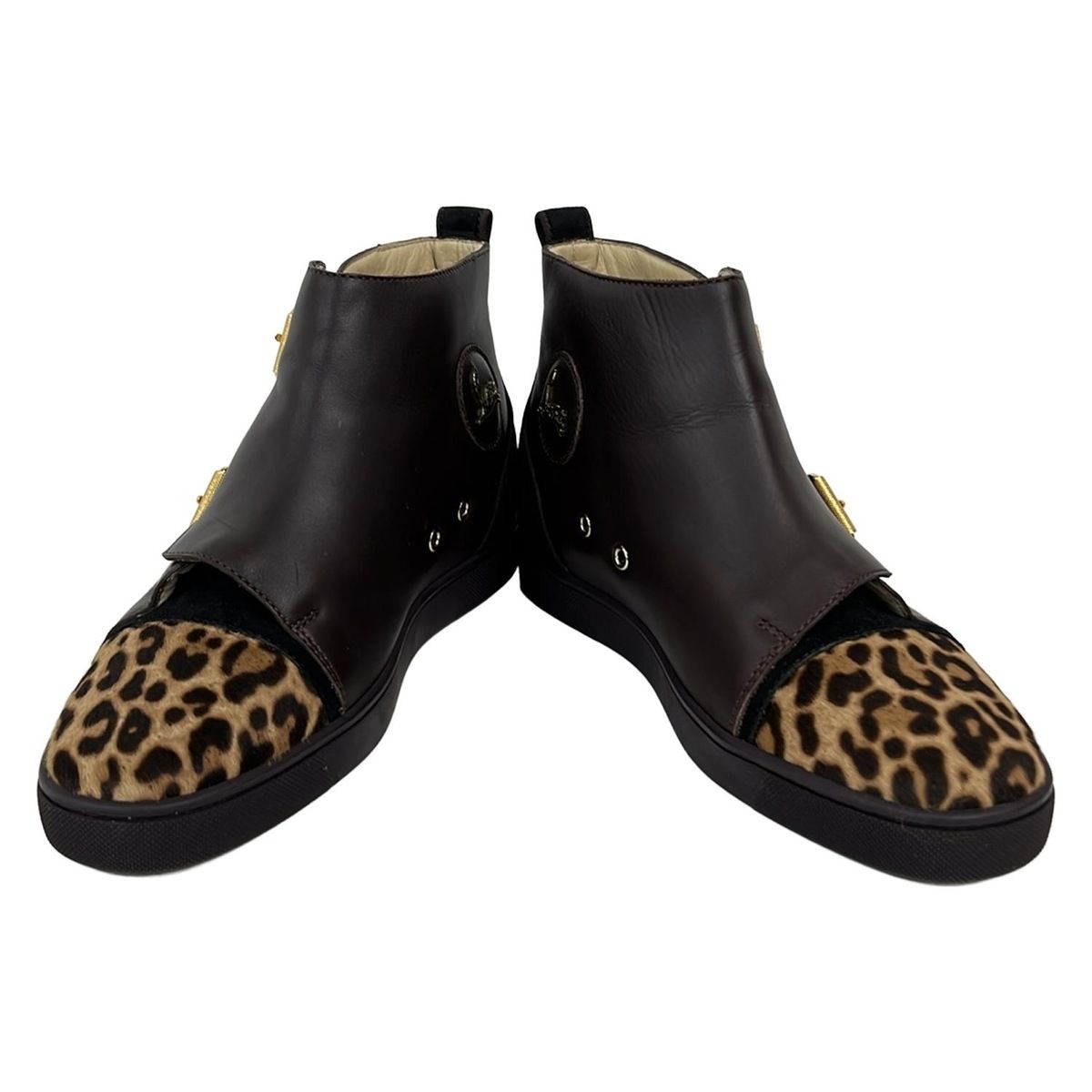 クリスチャンルブタン ショートブーツ 41 メンズ - ダークブラウン