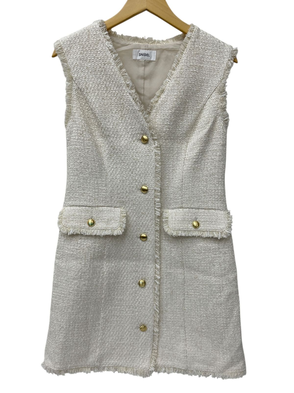 SNIDEL スナイデル ツイードジレミニワンピース 1 アイボリー レディース 045