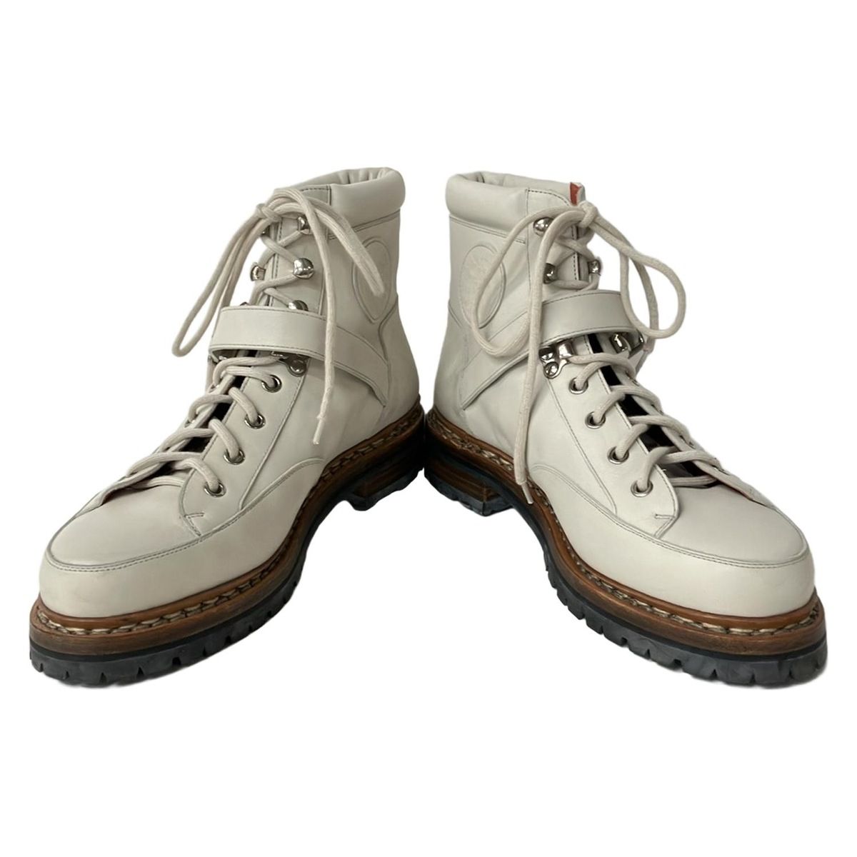 HERMES エルメス ショートブーツ 37 レディース - 白 レザー