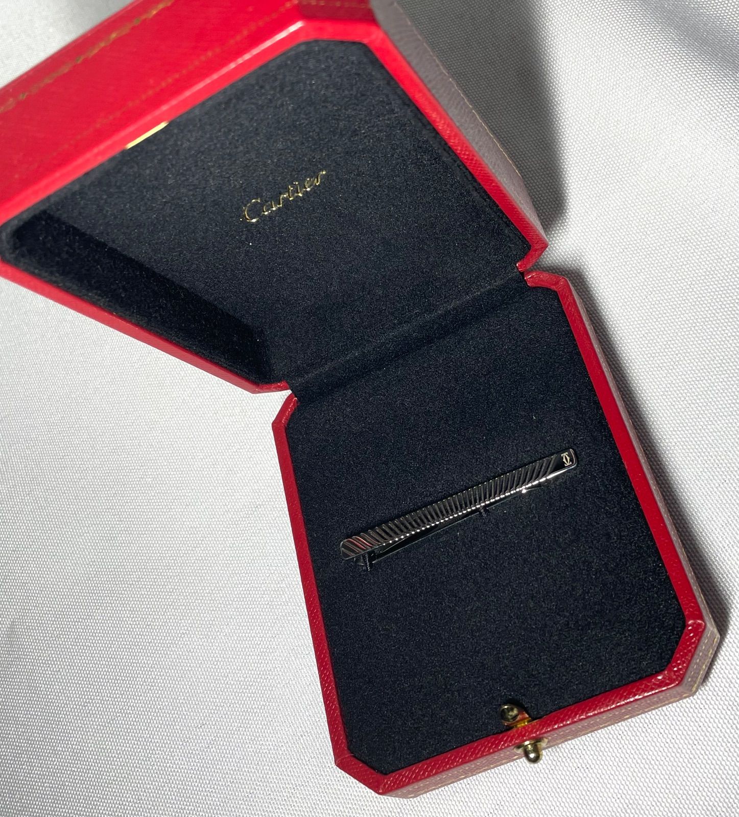 Cartier C ドゥ カルティエ ブランドロゴシルバー ネクタイピン タイピン ケースあり プレゼントやギフト