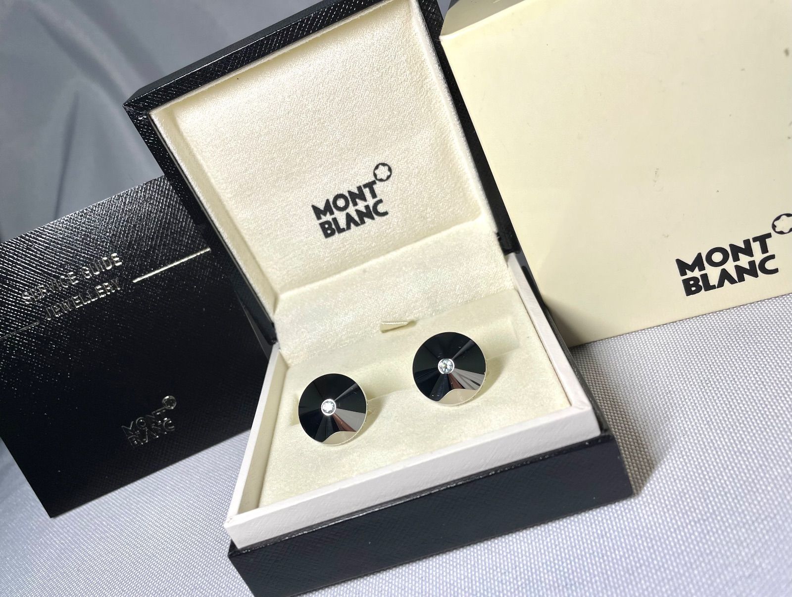 モンブラン トパーズ装飾 スターリングシルバー AG 925 SV カフス カフリンクス あり