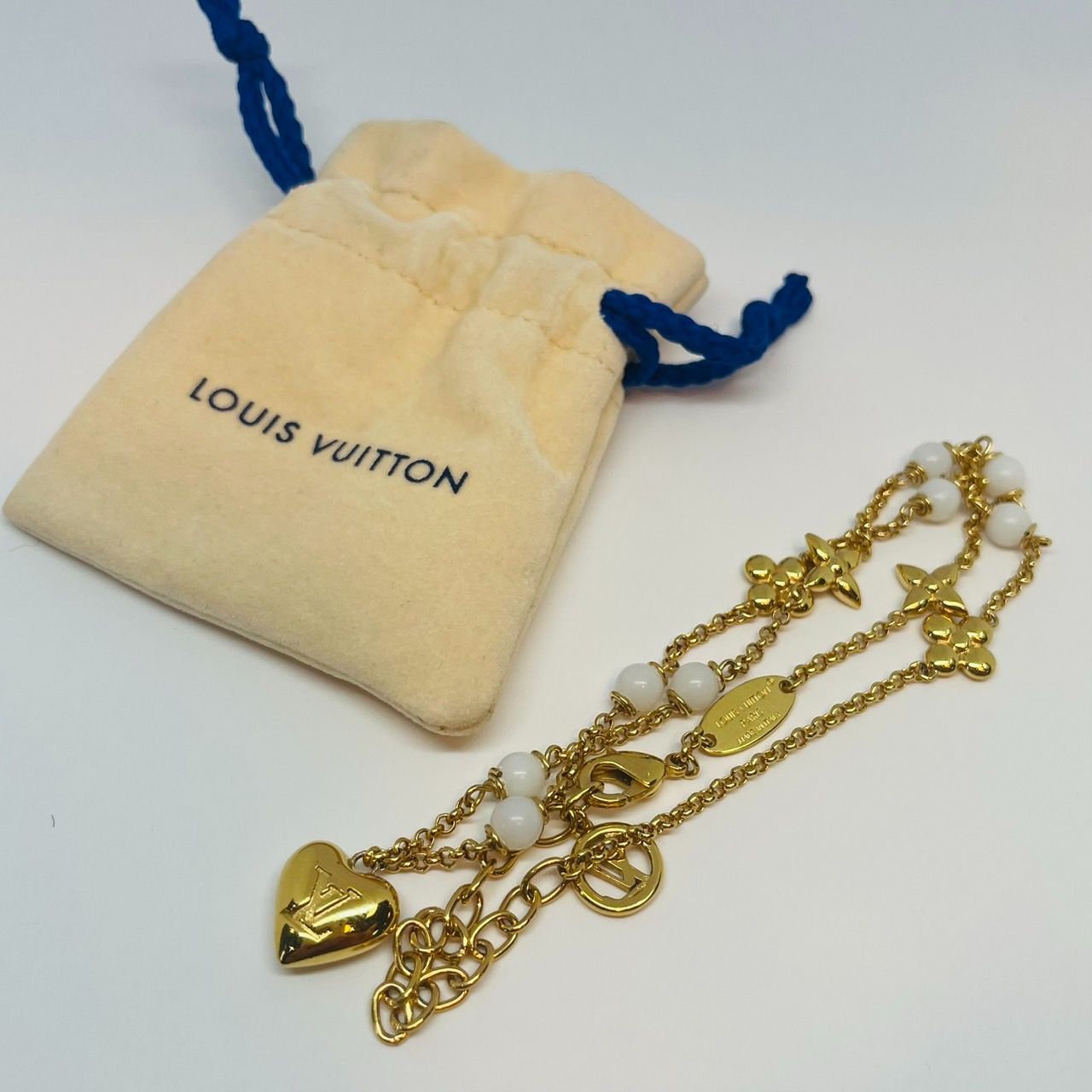 LOUIS VUITTON ヴィトン ネックレス パンダント LV ハート メッキ 
