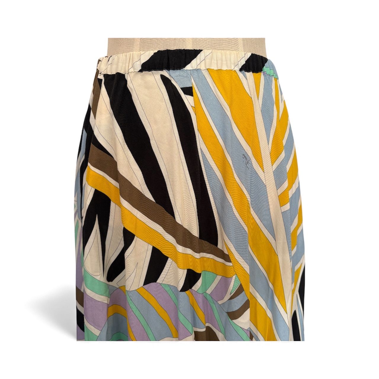 [希少] エミリオプッチ　スカート(直しあり) エミリオプッチ ロングスカート マキシ丈 フレア ゴム 総柄 レーヨン