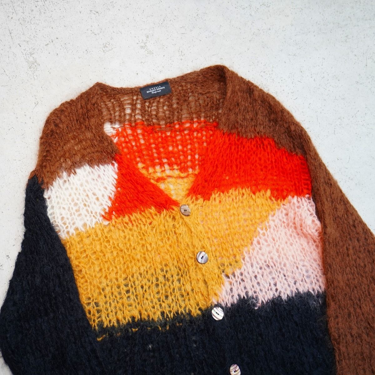 美品 24AW UNUSED アンユーズド Mohair knit cardigan モヘア ウール