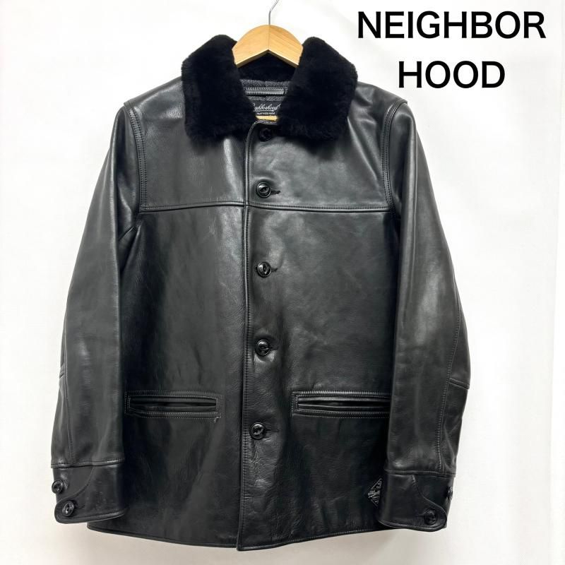 ネイバーフッド ホースレザー シングルジャケット 142 CCHN JKM 01 HUDSON 馬革 ボア メンズ S ISItems 古着