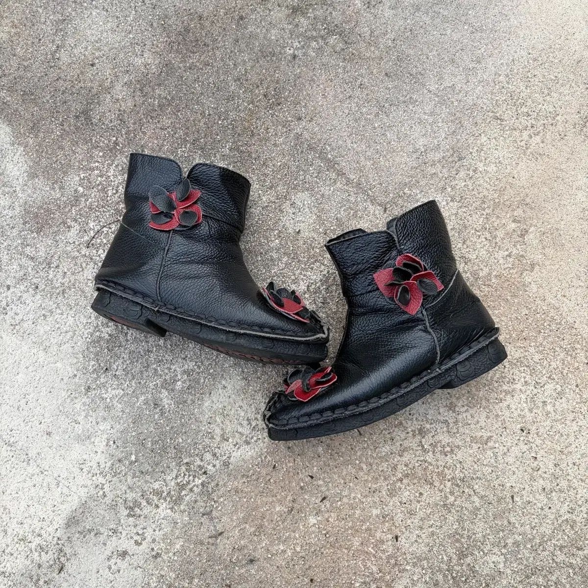 ハンドスティッチ ウェッジ ボヘミアン ヴィンテージ アンクルブーツ 245