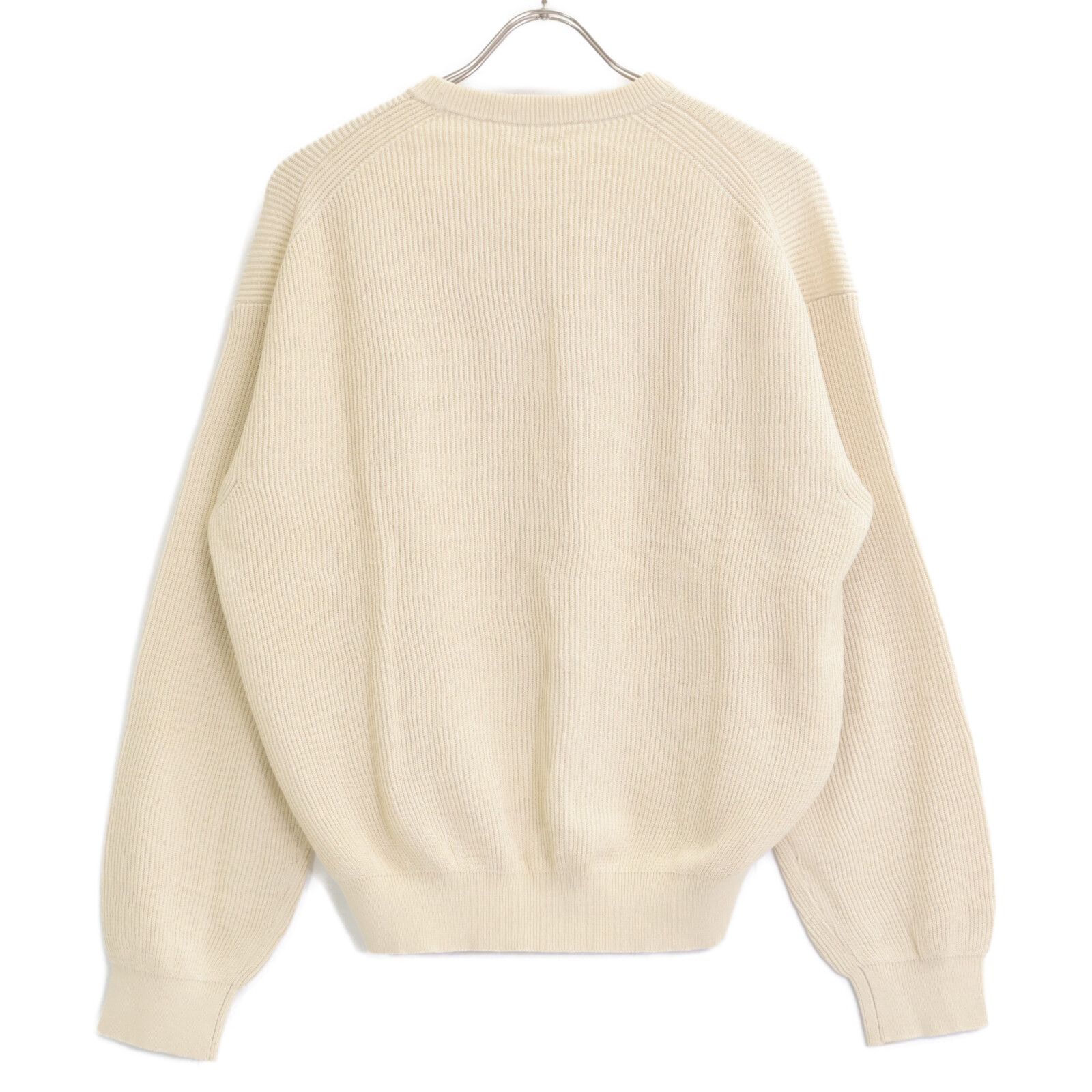 AURALEE オーラリー 25SS A25P01SY ﾍﾞｰｼﾞｭ FLAT YARN RIB KNIT /ﾌﾗｯﾄ 