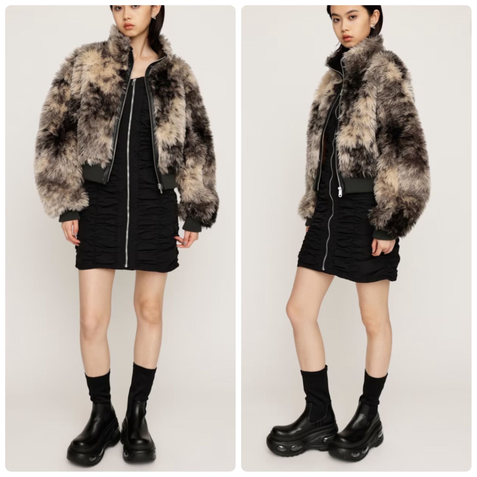 2024公式完売品 極美品 SLY スライ CURLY BOA CROP ブルゾン カーリー