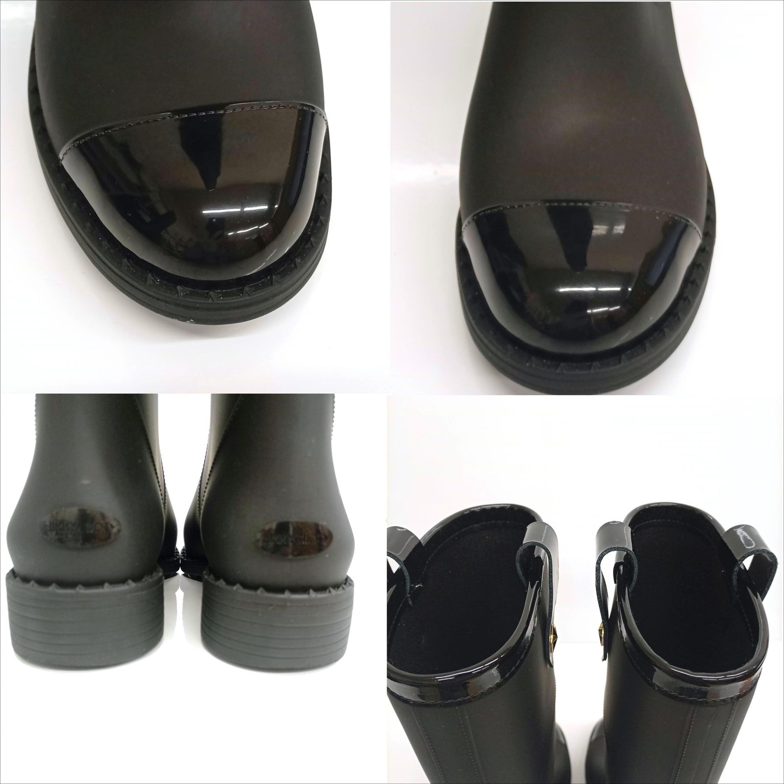  ジミーチュウ JIMMY CHOO ラバー レインブーツ ポインテッドトゥ ブラック サイズ37 JA-25771 その他 ブーツ