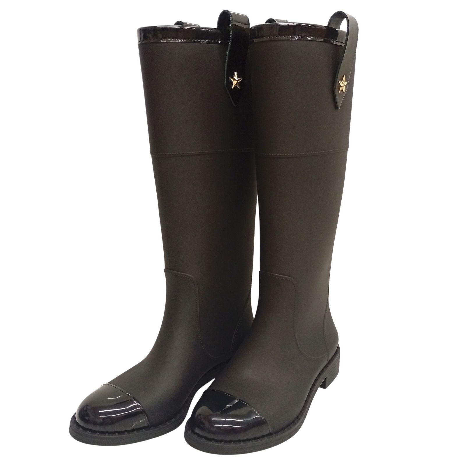 ジミーチュウ JIMMY CHOO ラバー レインブーツ ポインテッドトゥ ブラック サイズ37 JA 25771