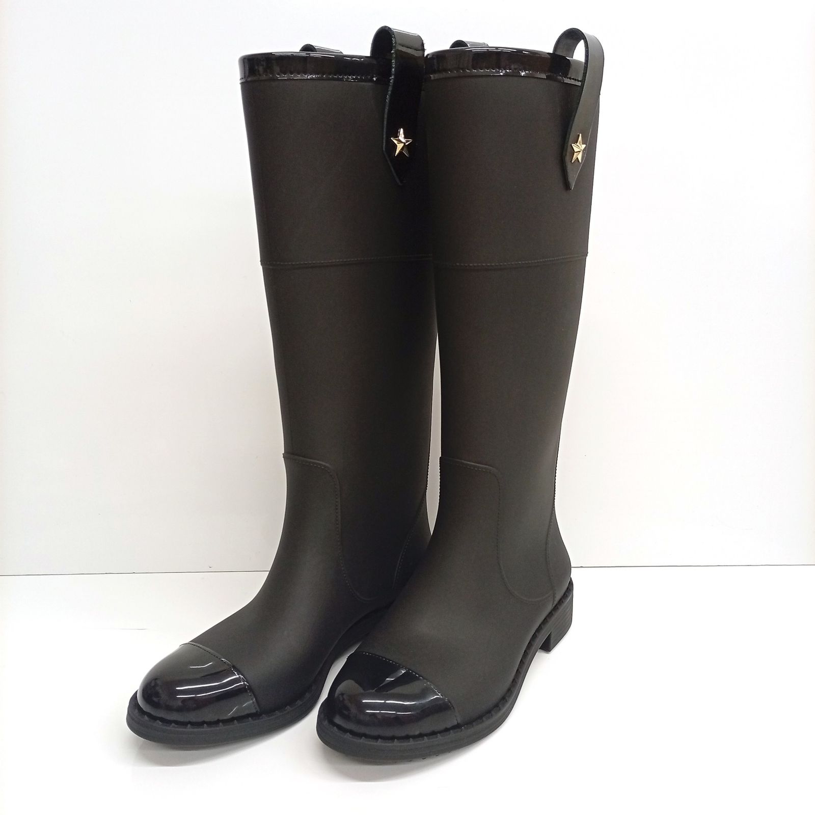 ジミーチュウ JIMMY CHOO ラバー レインブーツ ポインテッドトゥ ブラック サイズ37 JA-25771