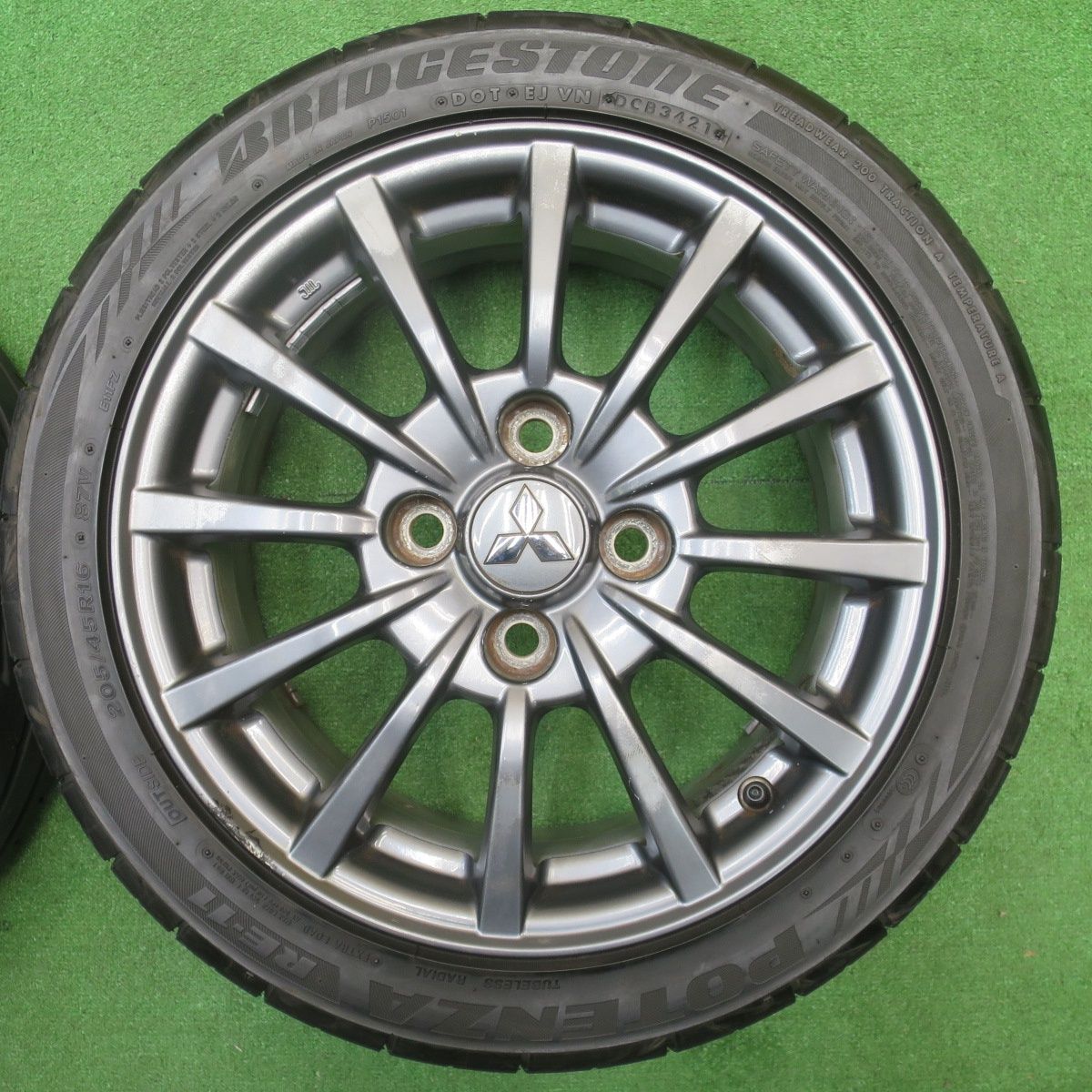 バリ溝 21年 8 5分 三菱 コルト ラリーアート バージョンR 205 45 R 16 ブリヂストン ポテンザ RE 11 16インチ PCD 114 3 4 H ノ