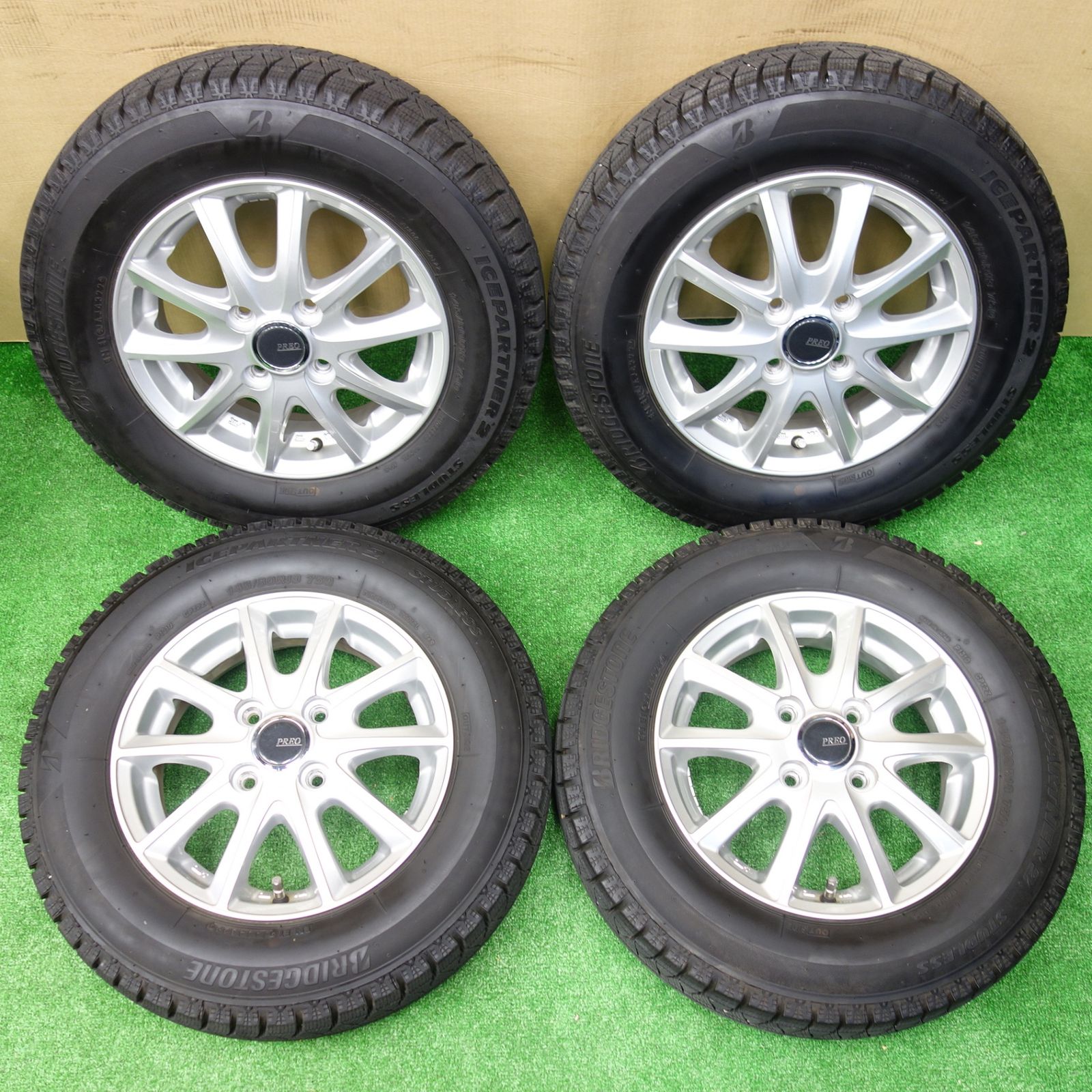 バリ溝 22年 キレイ 8 5分 スタッドレス 145 80 R 13 ブリヂストン アイスパートナー2 PREO LANX L 5 プレオ 13インチ PCD 100 4 H ス